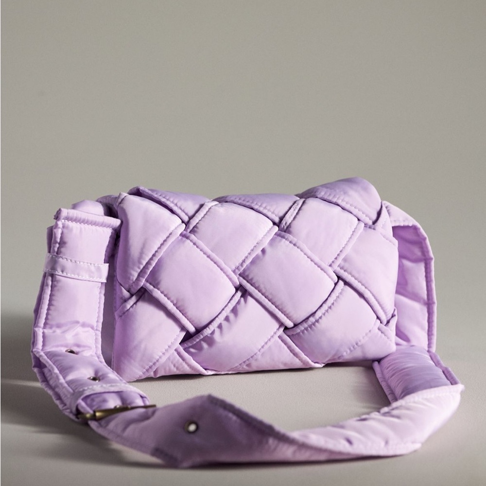 Anthropologie Lilac Woven Crossbody Bag
